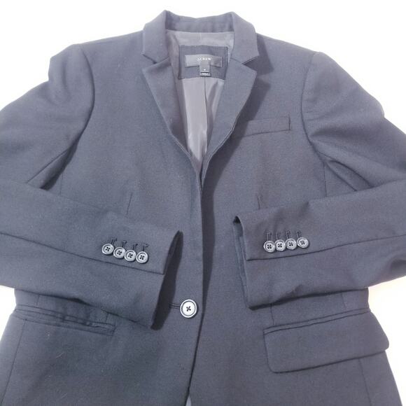 J. Crew Black Wool Blend Regent Blazer Stand Up Collar - Picture 4 of 13